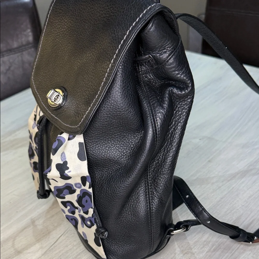 Vintage Coach Black Leather Daypack- EUC